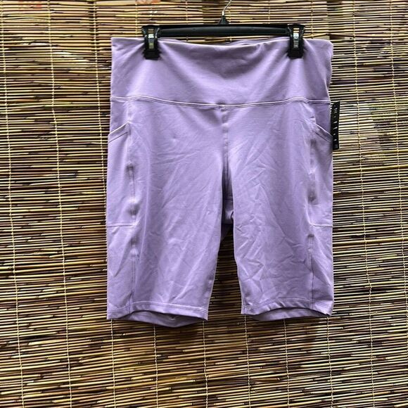 ID Ideology Womens Compression High-Rise 10 Bike Shorts Purple Size S - Picture 2 of 3